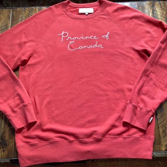 Province of Canada Embroidered Hand Script Sweatshirt XL Red - Picture 2 of 9